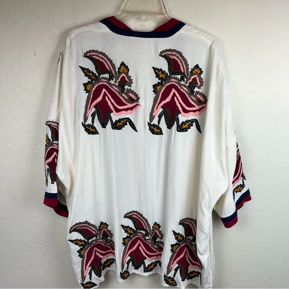 Anthro-Parodise- kimono style jacket with flower embroidery-Woman’s One size - Picture 6 of 14
